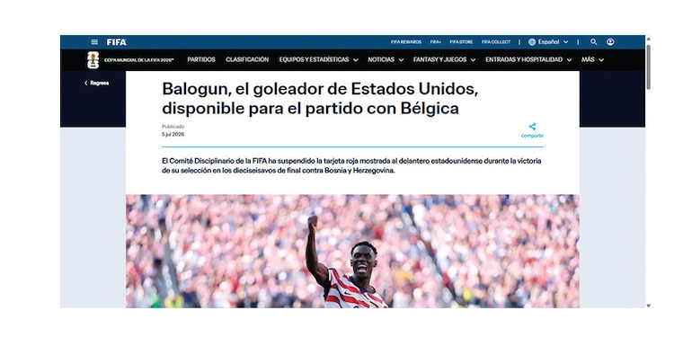 EN SU PORTAL, la FIFA dio a conocer la noticia.