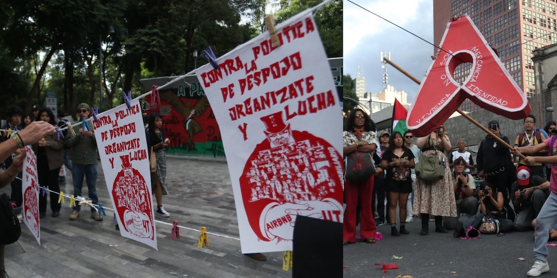 Manifestación anti-gentrificación en Ciudad de México, en imagen de archivo