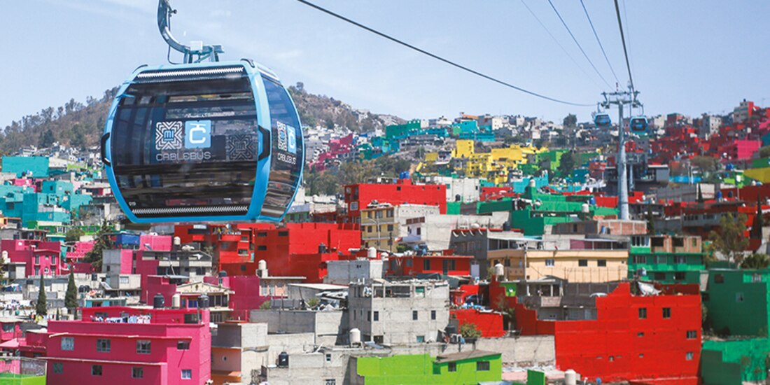 Panorámica de Cuautepec, en un recorrido del Cablebús, ayer.
