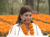 La jefa de gobierno Clara Brugada inaugura temporada de venta de Cempasúchil en Xochimilco.