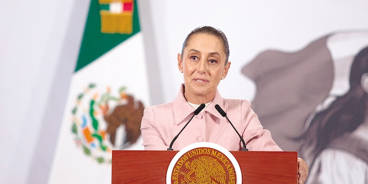 La Preseidenta Claudia Sheinbaum, ayer, en conferencia de prensa.