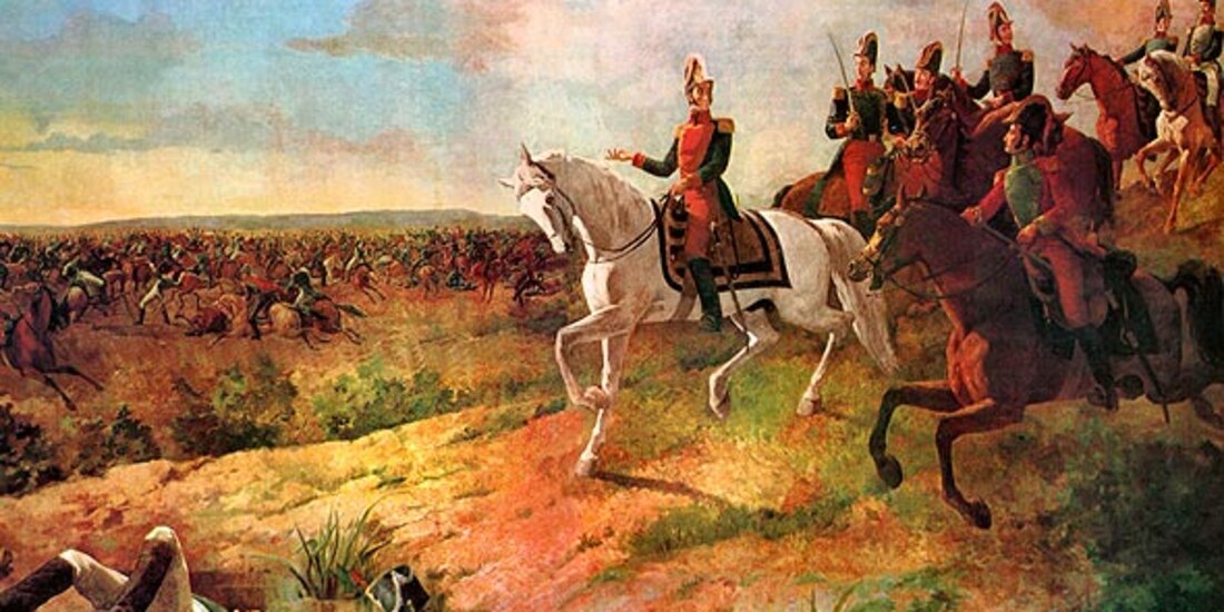 Batalla de Junín. Óleo de Martín Tovar y Tova