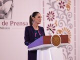 La Presidenta Claudia Sheinbaum, ayer, en conferencia.