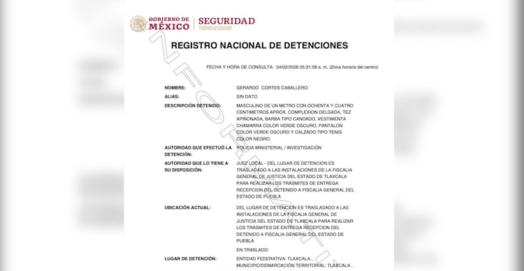 Registro Nacional de Detenciones, Gerardo Cortés Caballero