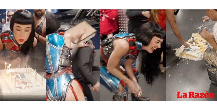 Video de Katy Perry lanzando el pastel de una fan