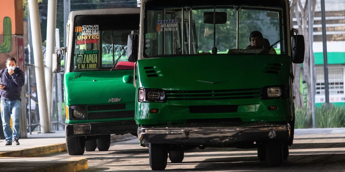 Unidades de trasporte público en la Ciudad de México, en una fotografía ilustrativa.
