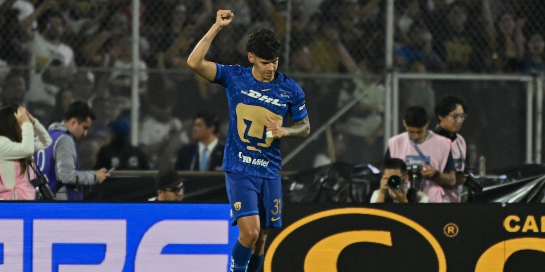Robert Morales celebra su gol en la final Pumas vs Cruz Azul del Clausura 2026 de la Liga MX
