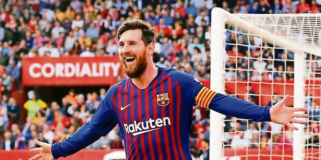 Lionel Messi en un partido con el Barcelona.