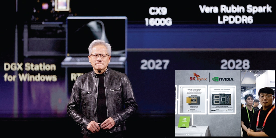 Jensen Huang, CEO de NVIDIA, el lunes pasado, expone sus ideas en el evento.