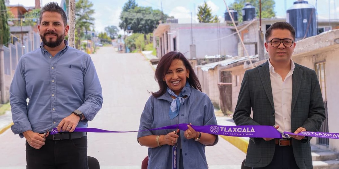 La gobernadora Lorena Cuéllar Cisneros encabezó el corte de listón inaugural de las nuevas vialidades en el municipio.