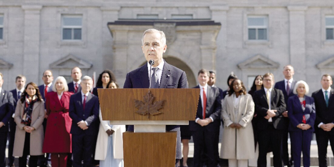 Mark Carney, ayer, en su primer discurso como primer ministro de Canadá.