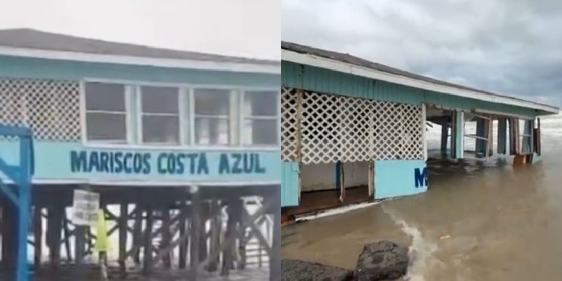 Colapsa restaurante en Playa Bagdad