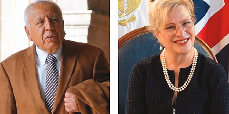 Francisco Garduño, extitular del INM, en imagen de archivo y Josefa González-Blanco, exembajadora en Gran Bretaña, en foto de archivo.