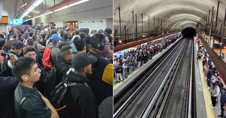 El Metro de la Ciudad de México presenta retrasos y aglomeraciones.