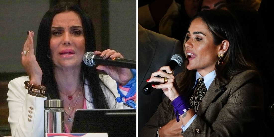 Diana Sánchez Barrios, diputada y líder de comerciantes (izq.), y Alessandra Rojo de la Vega, alcaldesa de Cuauhtémoc.