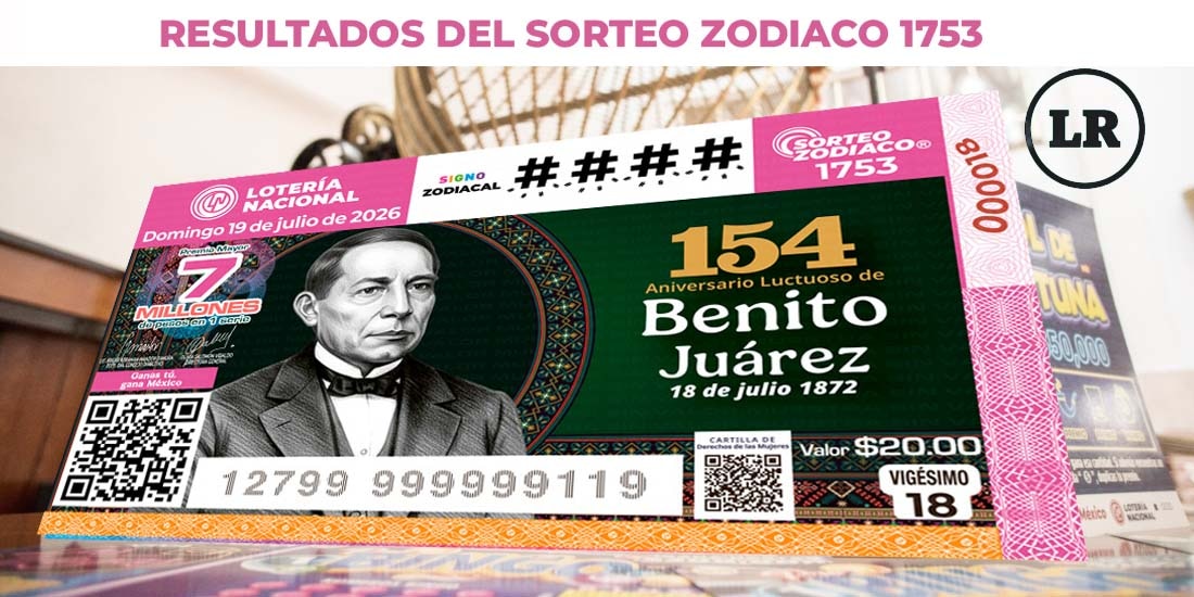 Resultados Sorteo Zodiaco 1753 del 19 de julio del 2026 de Lotería Nacional.