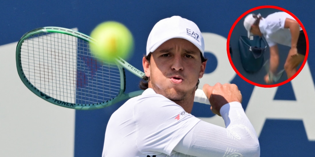 Luciano Darderi rompió su raqueta en pleno partido del US Open.