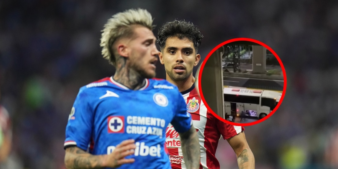 Fans de Cruz Azul apedrearon un camión en el que viajaban aficionados de Chivas.