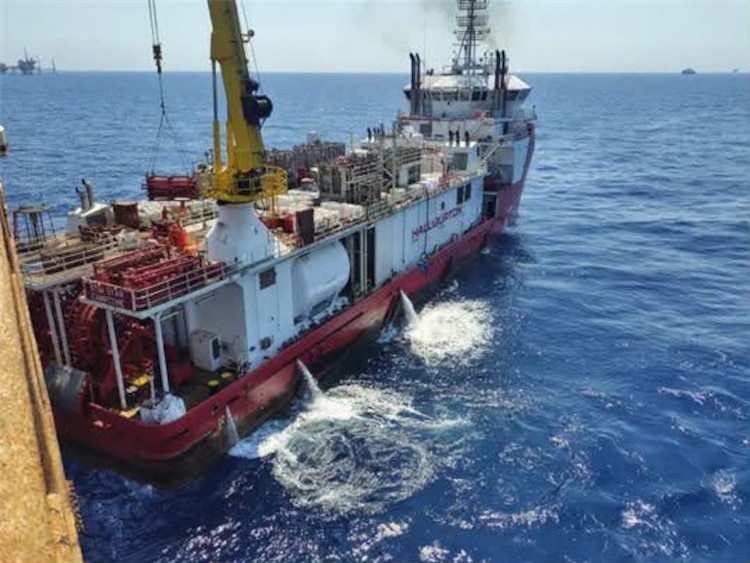 Pemex completa trabajos de reparación del ducto submarino en el campo Ek-Balam.