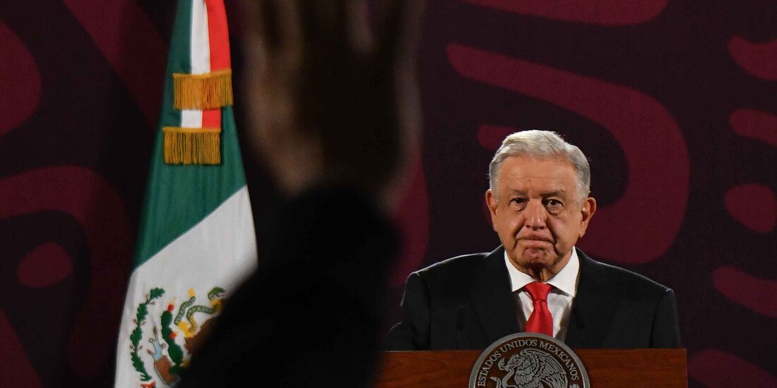 El Presidente Andrés Manuel López Obrador, en conferencia de prensa