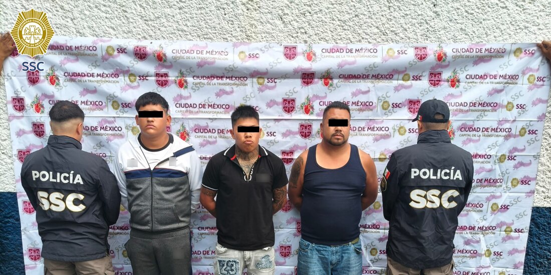 Presentación de los detenidos.