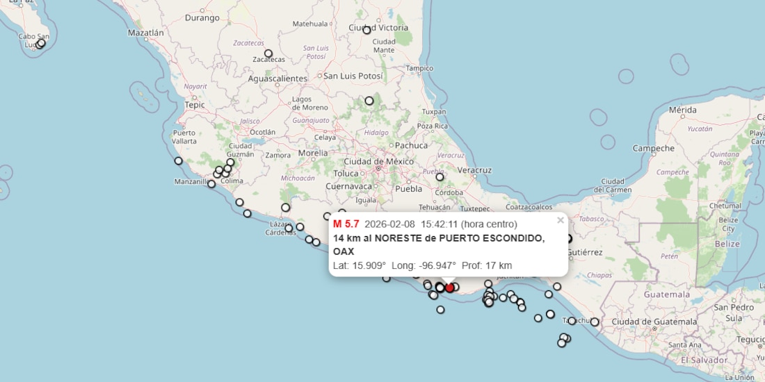 Sismo magnitud 5.7 sacudió las cosas de Oaxaca.