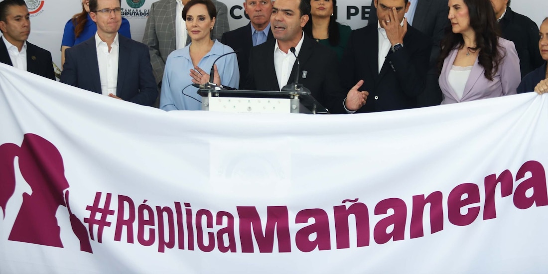 Conferencia de prensa del PAN en el Senado de la República, el 12 de agosto de 2026.