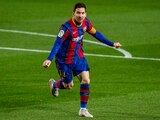 Lionel Messi festeja un gol con el Barcelona en la liga española el pasado 22 de abril.