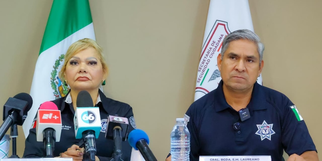 Secretario de Seguridad y fiscal general del Estado de Baja California, en conferencia de prensa.