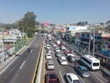 Así se ve el bloqueo en la México-Cuernavaca, a la altura de Topilejo.