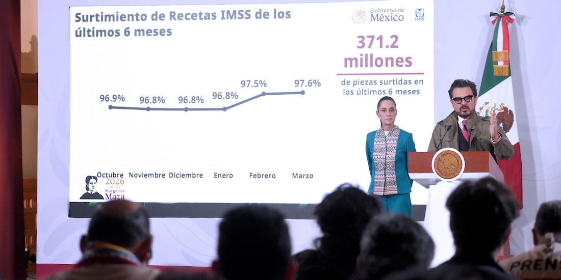 El director del IMSS este martes en Palacio Nacional.