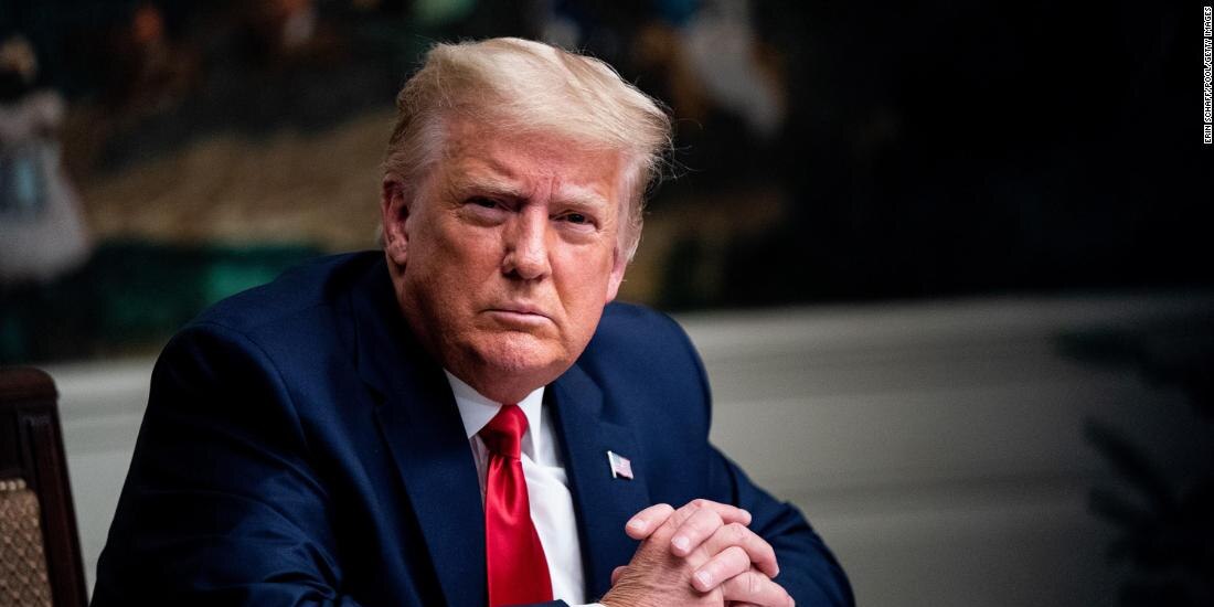 WASHINGTON, DC - NOVEMBER 26: President Donald Trump speaks in the Diplomatic Room of the White House on Thanksgiving on November 26, 2020 in Washington, DC. Trump had earlier made the traditional call to members of the military stationed abroad through video teleconference. (Photo by Erin Schaff - Pool)