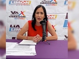 Lía Limón, candidata de la alianza Va por México, en conferencia de prensa.