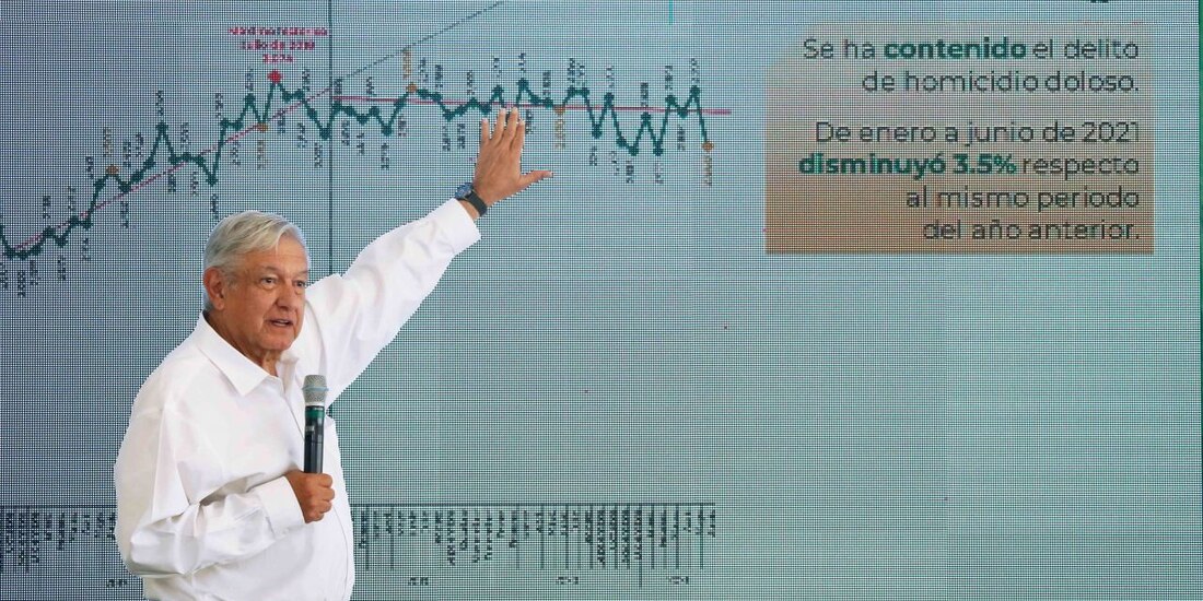 El Presidente, en conferencia de prensa desde Culiacán, ayer.