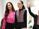 LA PRESIDENTA y la gobernadora de Guanajuato, ayer (izq.) y SHEINBAUM y la gobernadora del Edomex, ayer