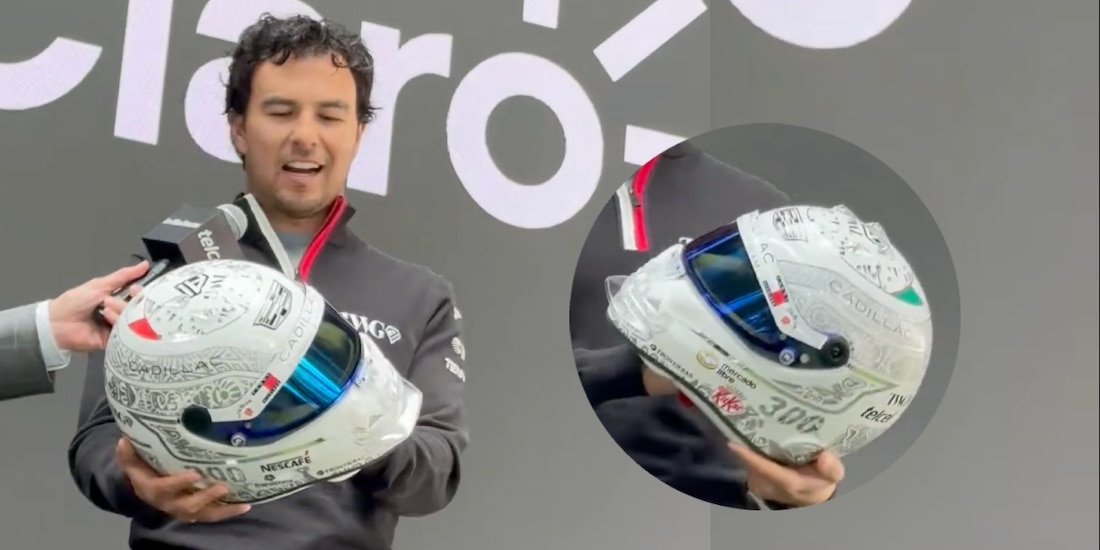 Checo Pérez revela el casco para su GP 300 en la F1