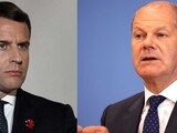 El presidente francés, Emmanuel Macron y el canciller alemán, Olaf Scholz