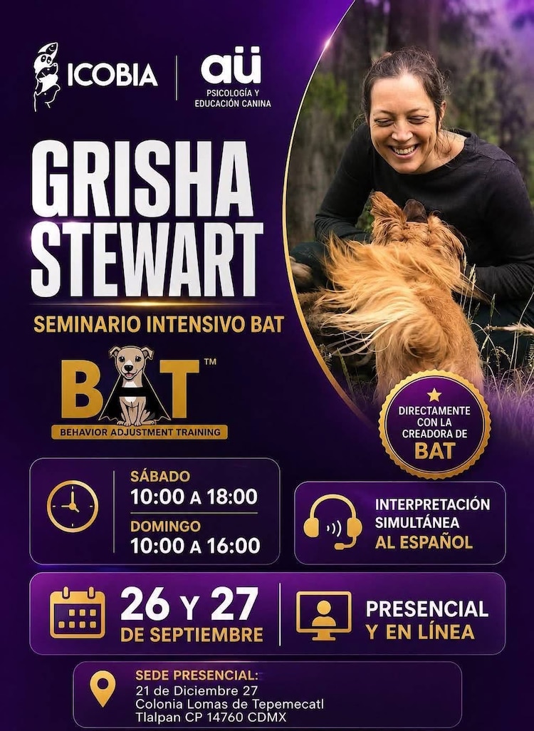 Participantes aprenderán herramientas prácticas de comunicación y bienestar animal directamente de la autora.
