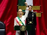 Claudia Sheinbaum, ayer tras rendir protesta como Presidenta de México.
