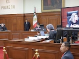 Presentación de argumentos de los ministros durante la sesión ordinaria del pleno del máximo tribunal, ayer.
