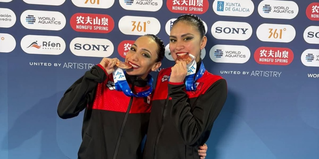 Itzamary González y María Fernanda Arellano ganaron el bronce en la Copa del Mundo de Natación Artística en España.