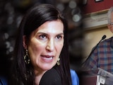 La presidenta de la Cámara de Diputados, Kenia López Rabadán y Rubén Rocha Moya.