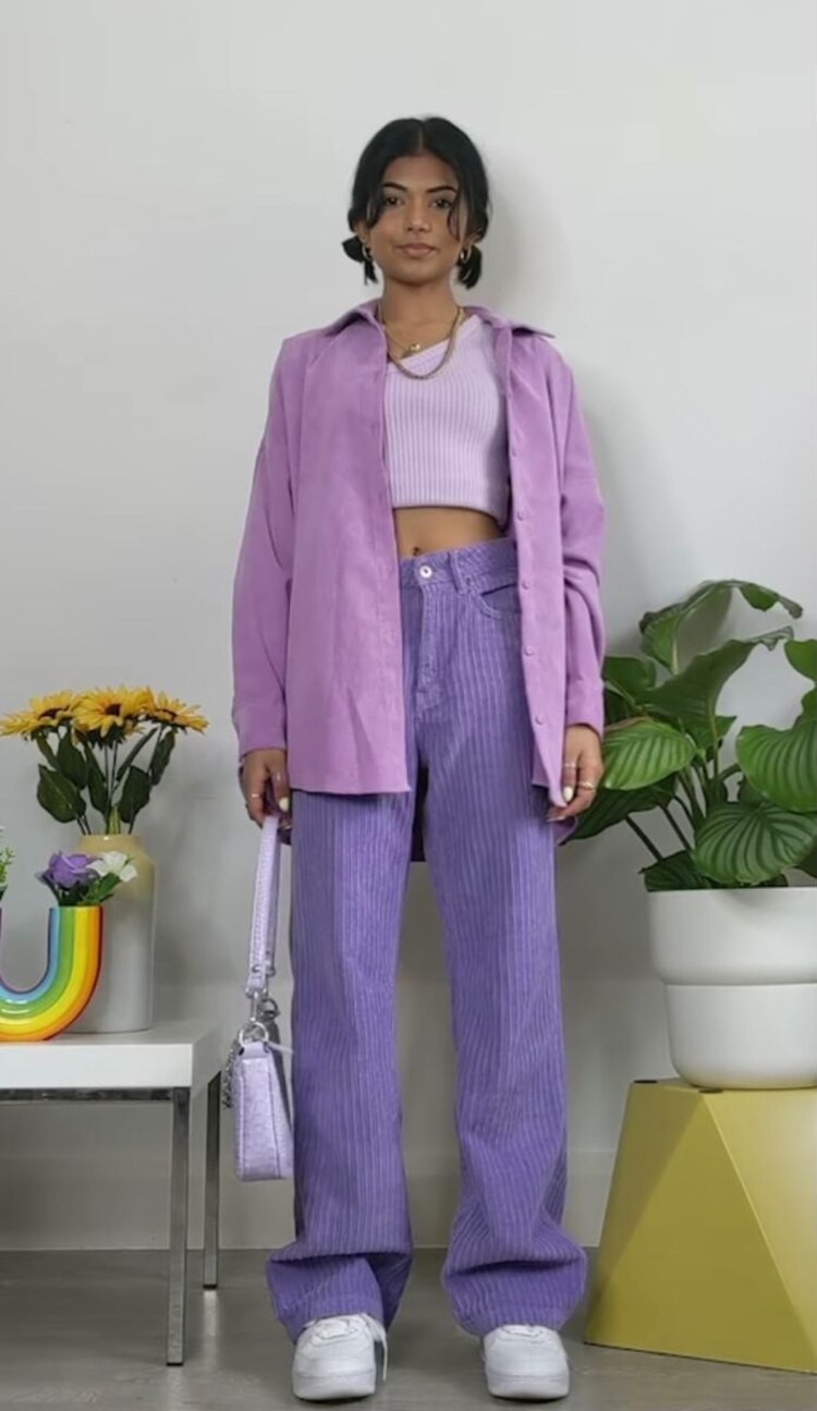 Outfit morado casual