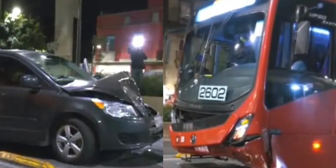 Conductor en estado de ebriedad impacta contra unidad de Metrobús en la colonia Doctores.
