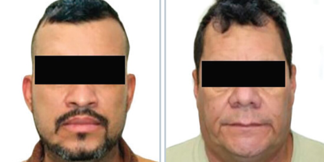 Jesús Rodríguez Borrayo y Héctor Adrián Rojero Ramos, ayer, tras ser extraditados a EU.