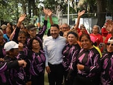 Martí Batres inaugura deportivo en Coyoacán.