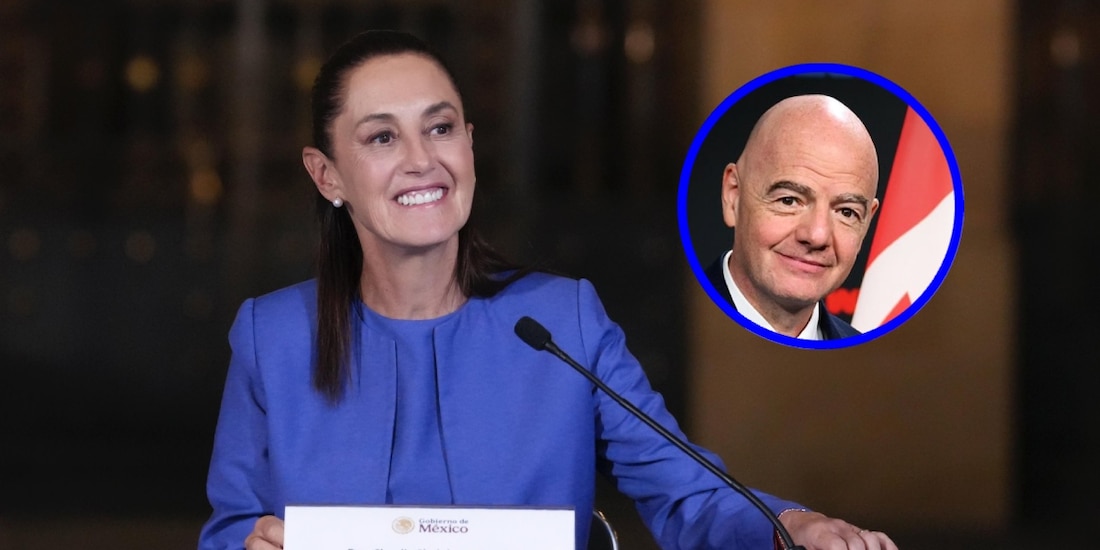 Claudia Sheinbaum se reunión con Gianni Infantino en Palacio Nacional.