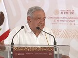 AMLO, durante la .Tercera Jornada Nacional de Sembrando Vida, desde Guadalupe y Calvo, Chihuahua.