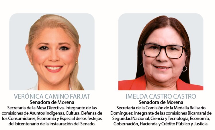 Verónica Camino Farjat e Imelda Castro Castro, senadoras de la República
