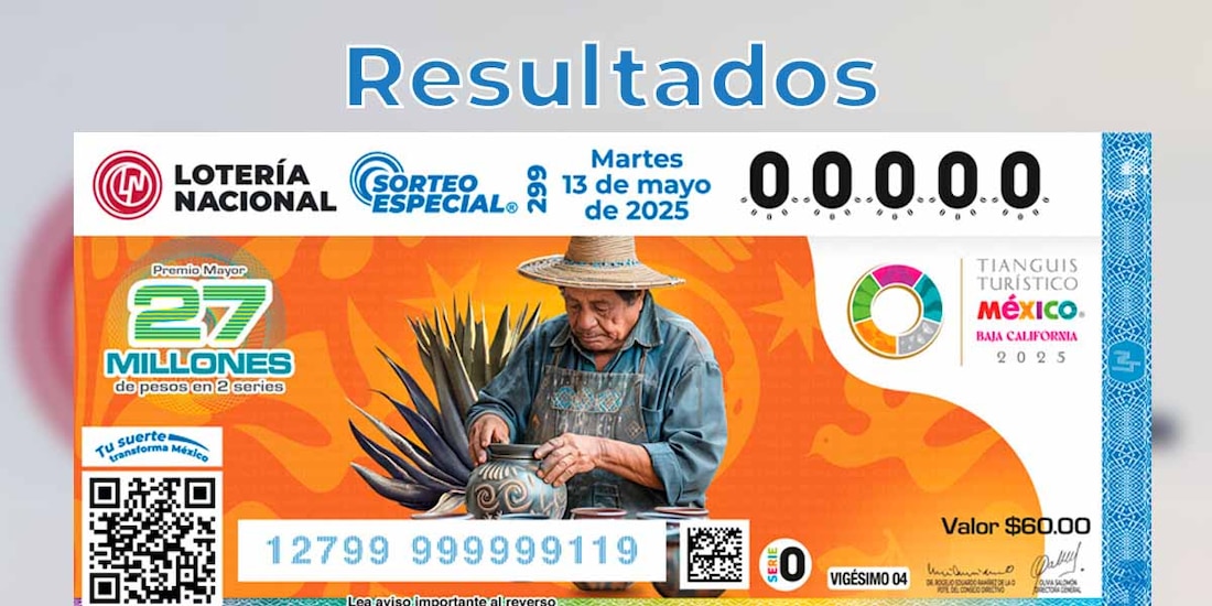 Sorteo Especial 299 Resultados del 13 de mayo del 2025 de Lotería Nacional.